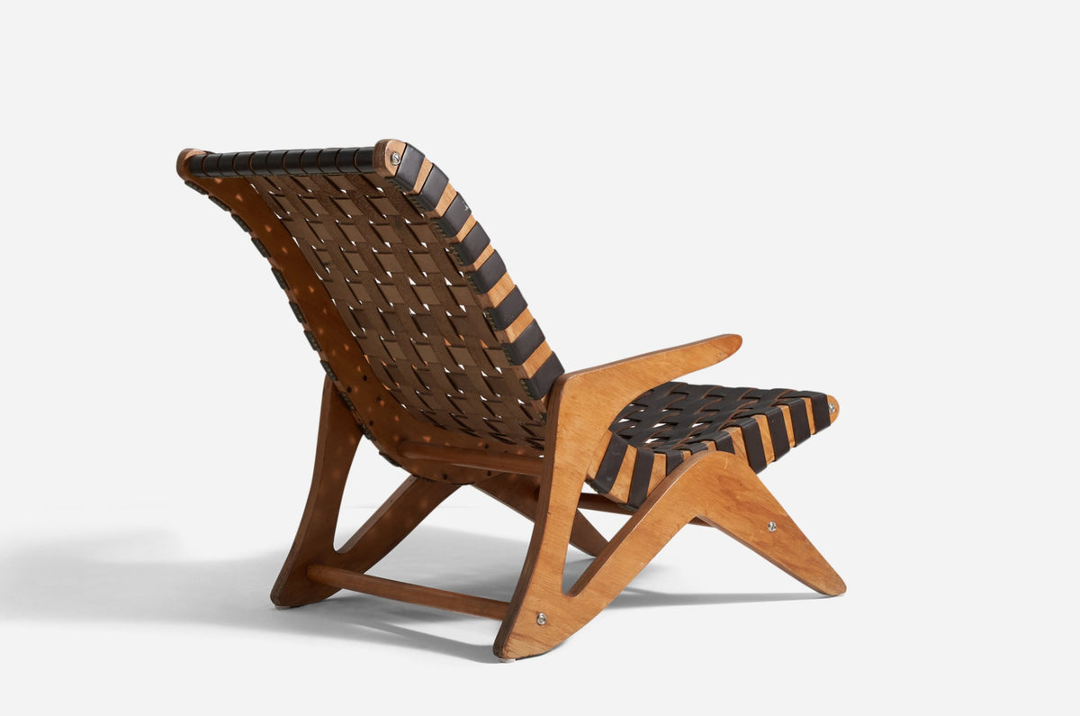José Zanine Caldas, Lounge Chair Imbuia Plywood Leather Mòveis