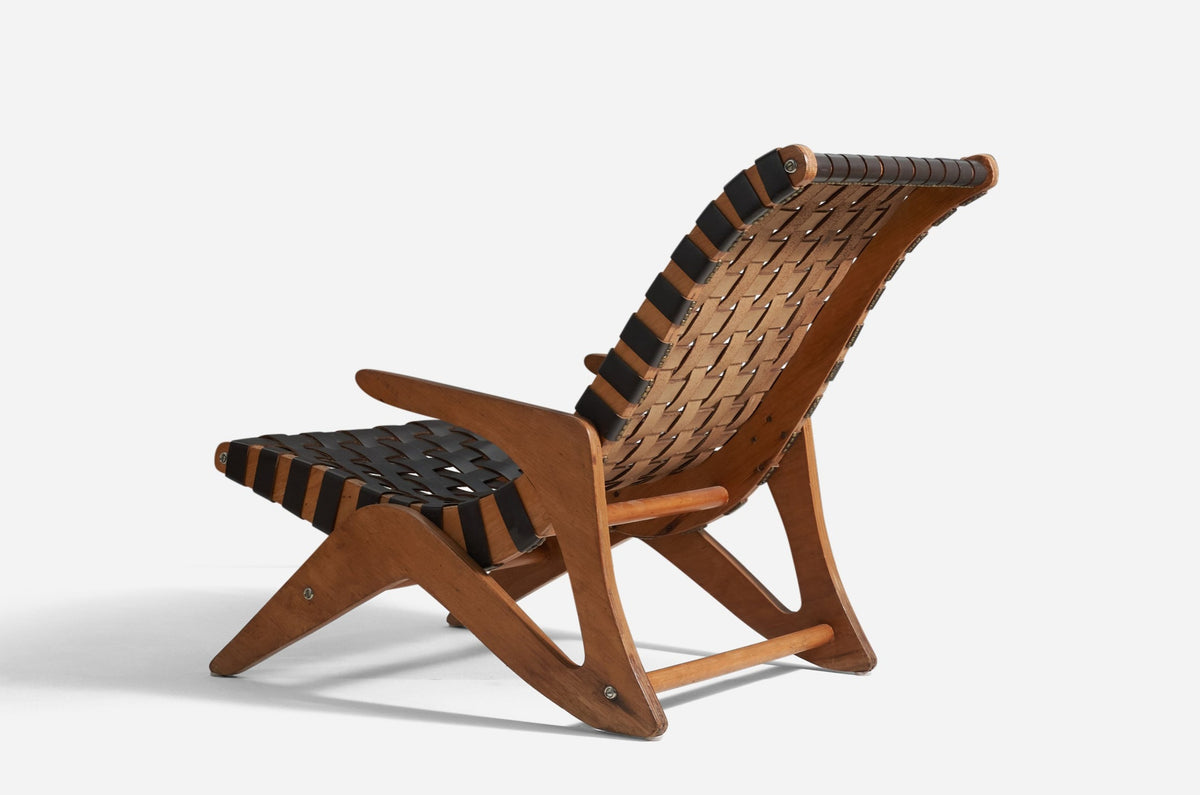 José Zanine Caldas, Lounge Chair Imbuia Plywood Leather Mòveis
