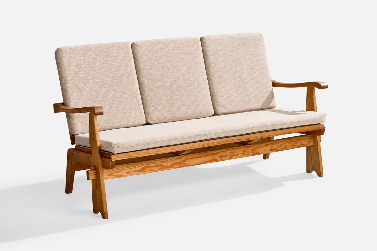 Krogenæs Møbler Attribution, Sofa, Pine, Fabric, Norway, 1960s – PRB