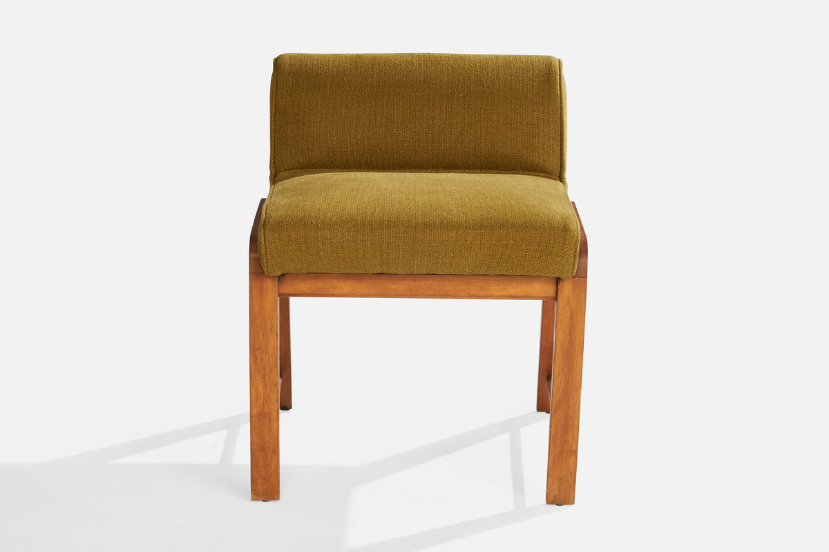Gilbert Rohde, Stool, Mahogany, Fabric, USA, 1940s – PRB