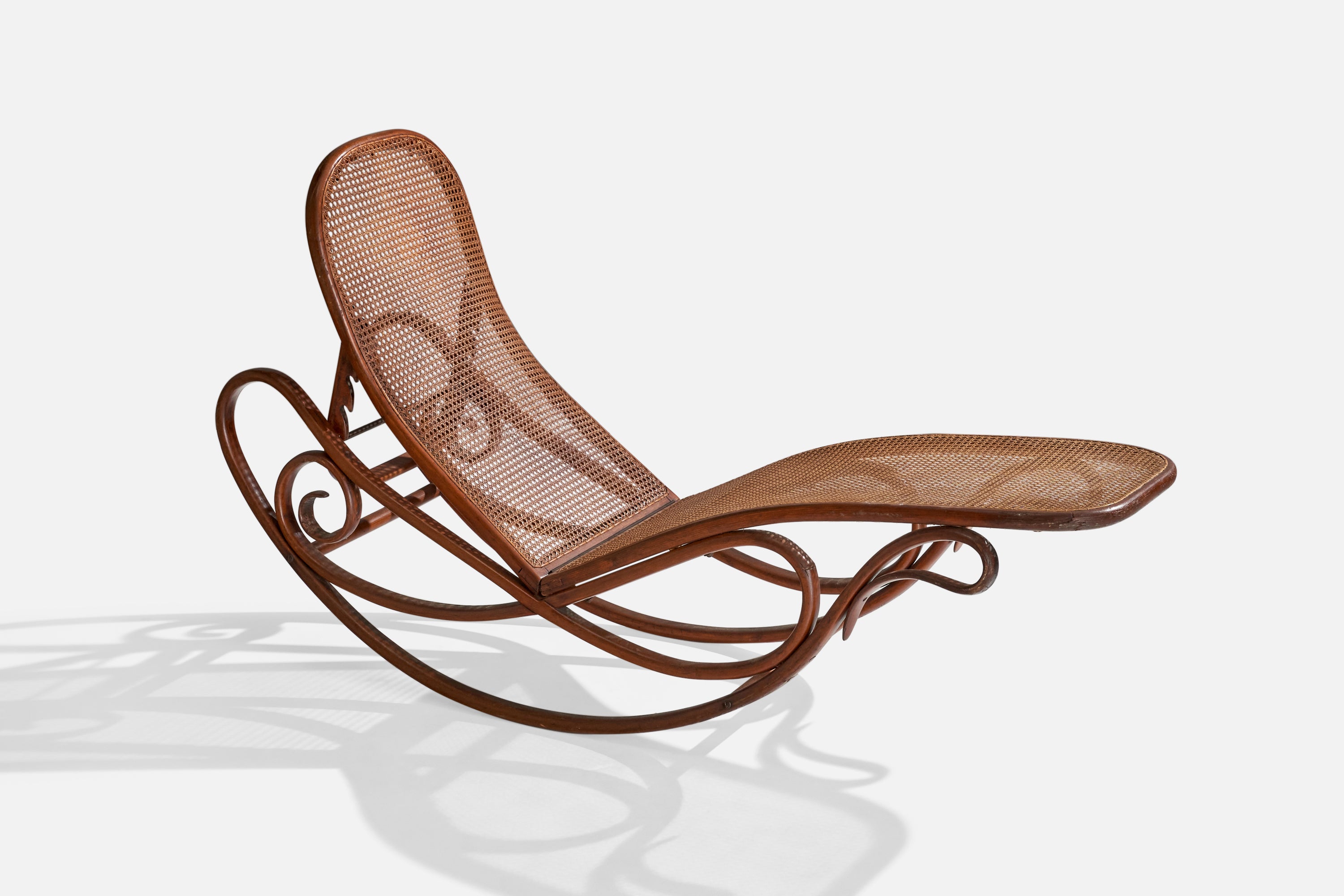 Gebruder Thonet, Rocking Chaise, Bentwood, Cane, Austria, 1900s – PRB