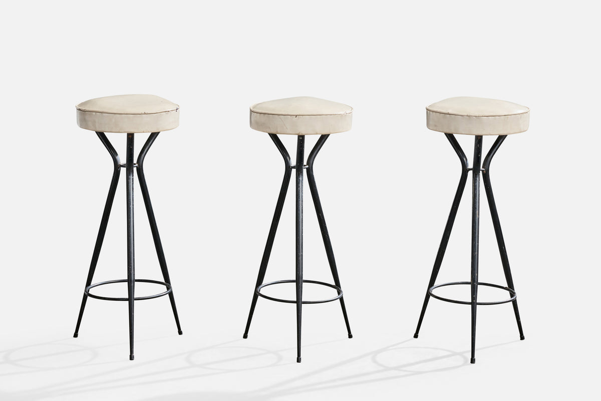 Riazór, Counter Stools, Metal, Vinyl, Brazil, 1950s – PRB