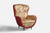 Italian Designer, Lounge Chair, Fabric, Wood, Italy, 1940s