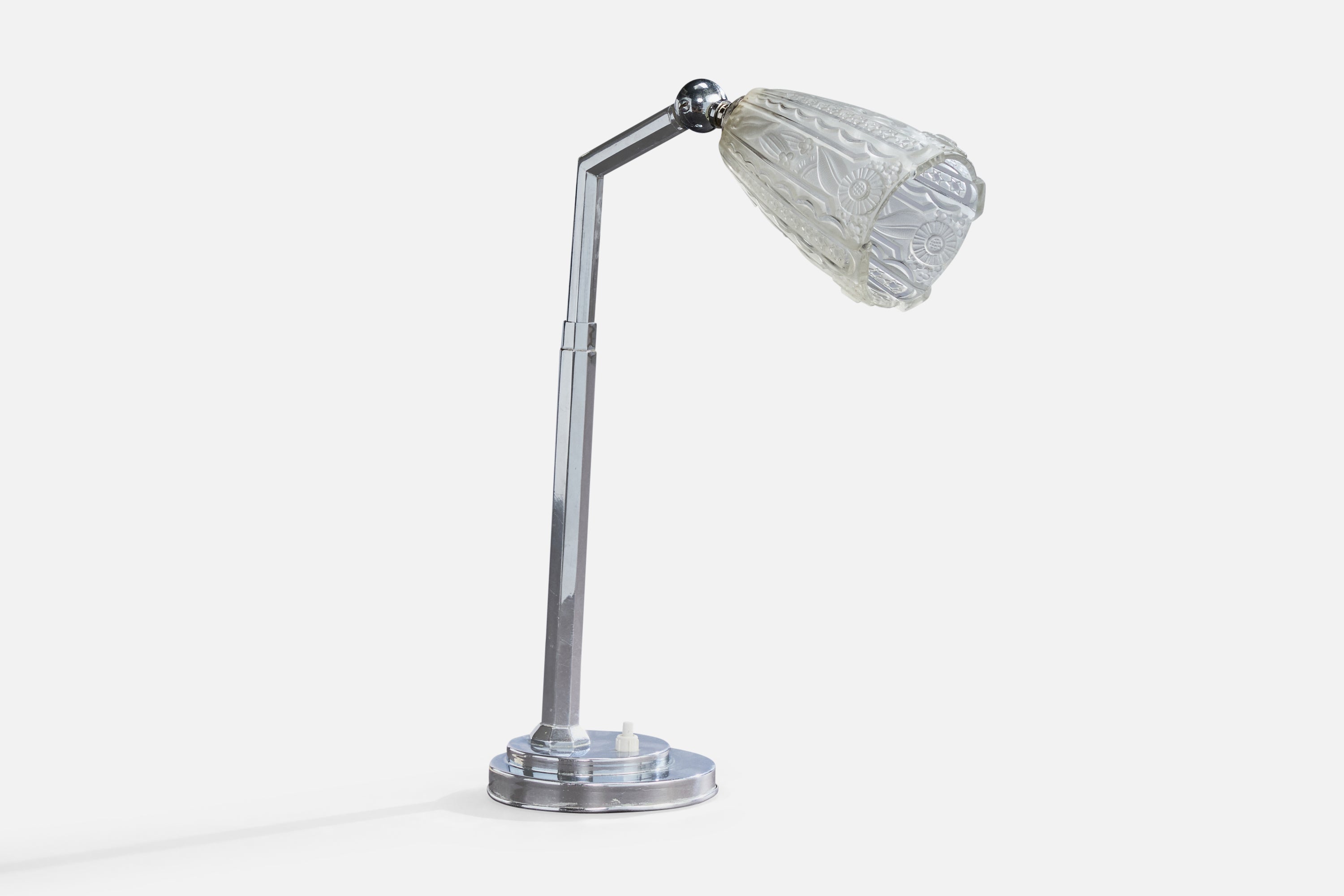 Funky Chrome And Glass Table Lamps French Designer, Table Lamp