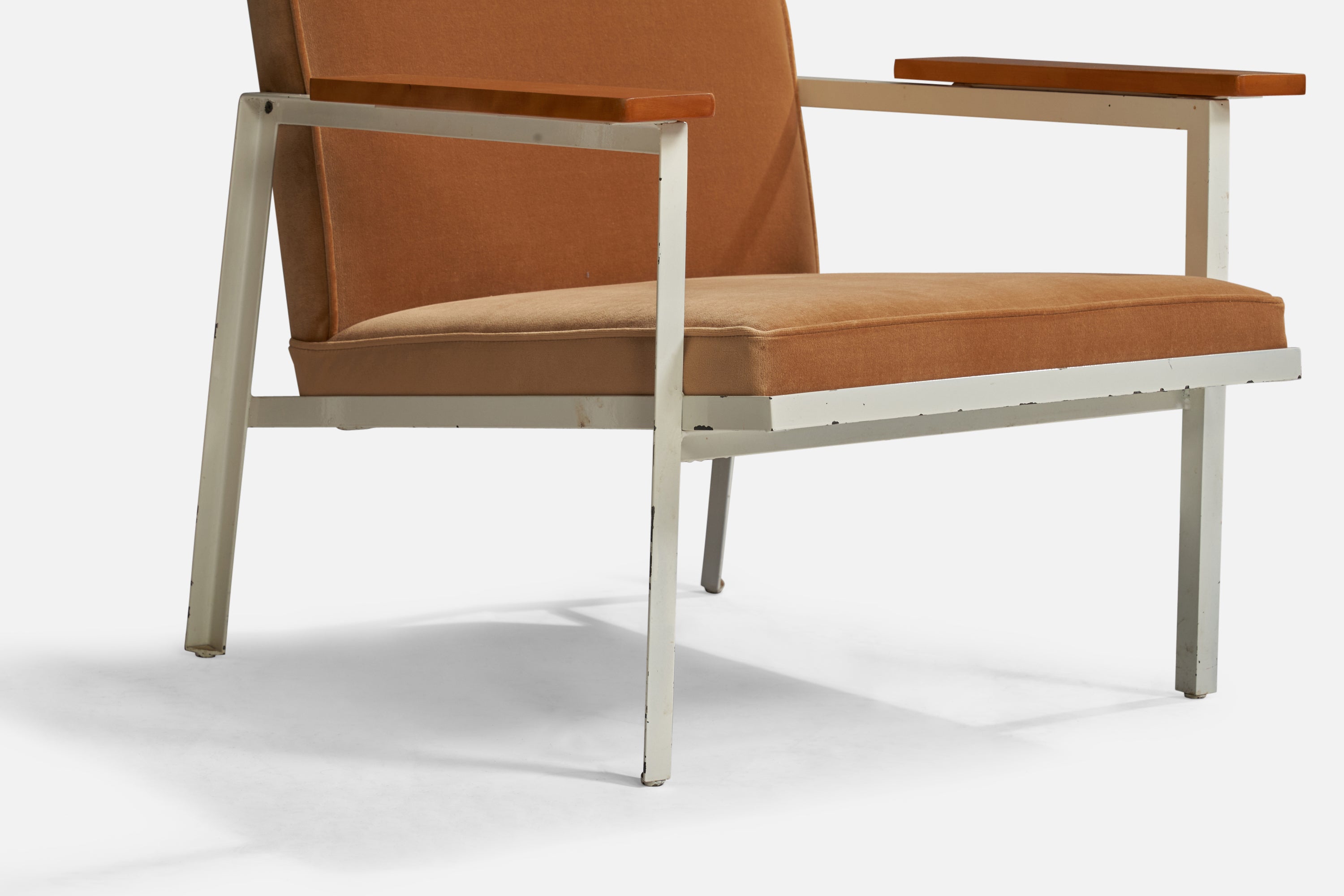 George Nelson, Lounge Chairs, Wood, Steel, Velvet, USA George Nelson, Lounge Chairs, Wood, Steel, Velvet, USA