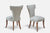 Tommi Parzinger, Dining Chairs, Mahogany, Fabric, USA, 1950s